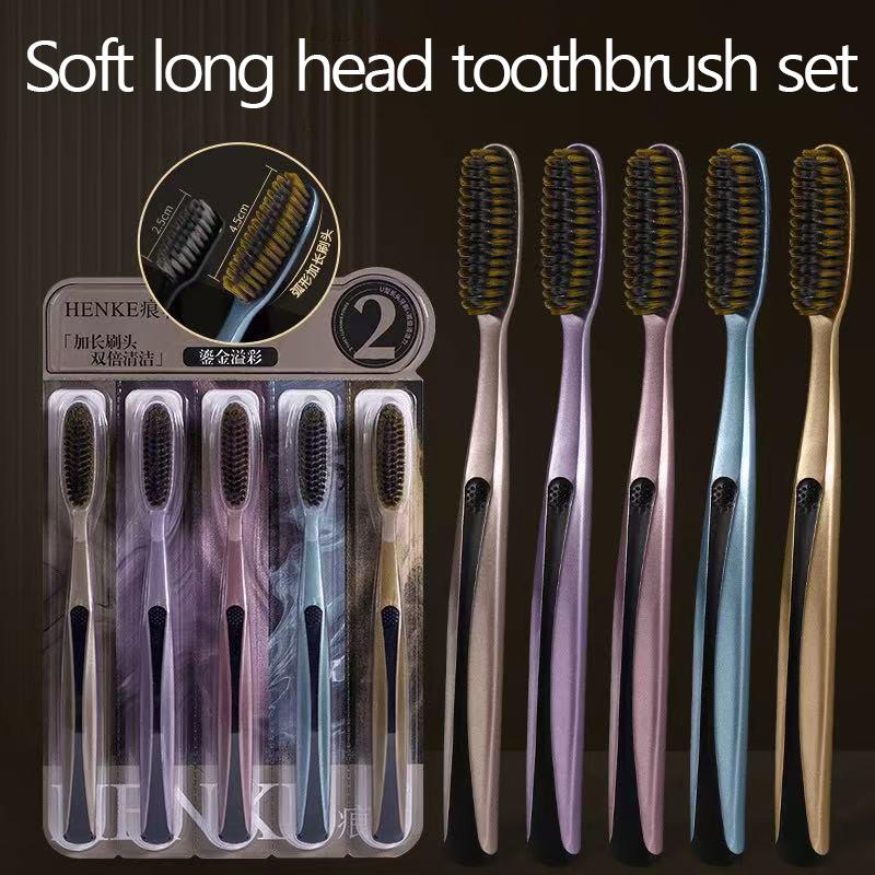 5Pcs Dental Care Long Head Toothbrush for Adults Wide Headed Fine Thread Soft Bristled Household Oral Cleaning Toothbrush Set
5Pcs Dental Care Long Head Toothbrush for Adults Wide Headed Fine Thread Soft Bristled Household Oral Cleaning Toothbrush Set
