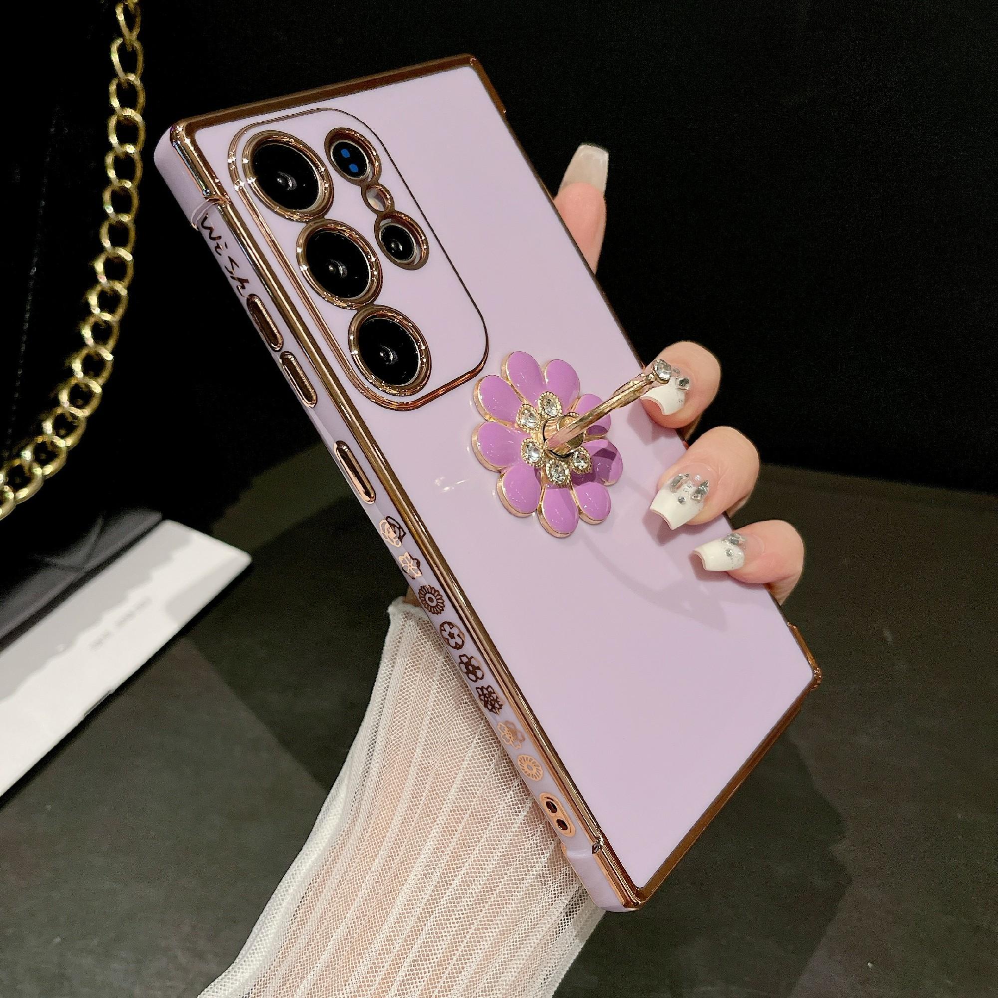 For Samsung Galaxy S25 Ultra Case with Ring Kickstand Rose Flower Electroplated TPU Phone Cover Purple
For Samsung Galaxy S25 Ultra Case with Ring Kickstand Rose Flower Electroplated TPU Phone Cover Purple