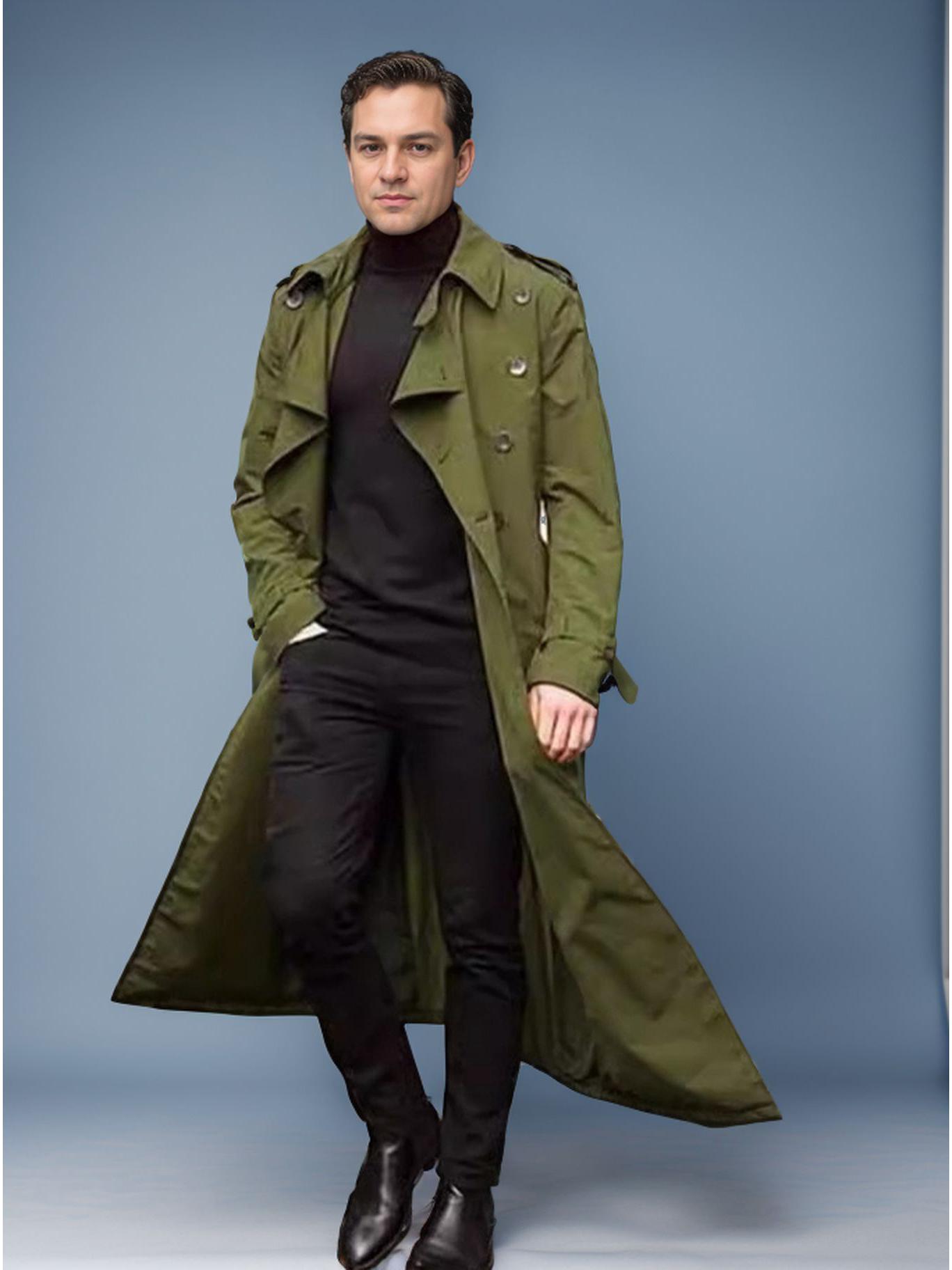 Men s Extra-Long Trench Coat - Fashionable Casual Jacket (In Stock) S армия зеленый
Men s Extra-Long Trench Coat - Fashionable Casual Jacket (In Stock) S армия зеленый