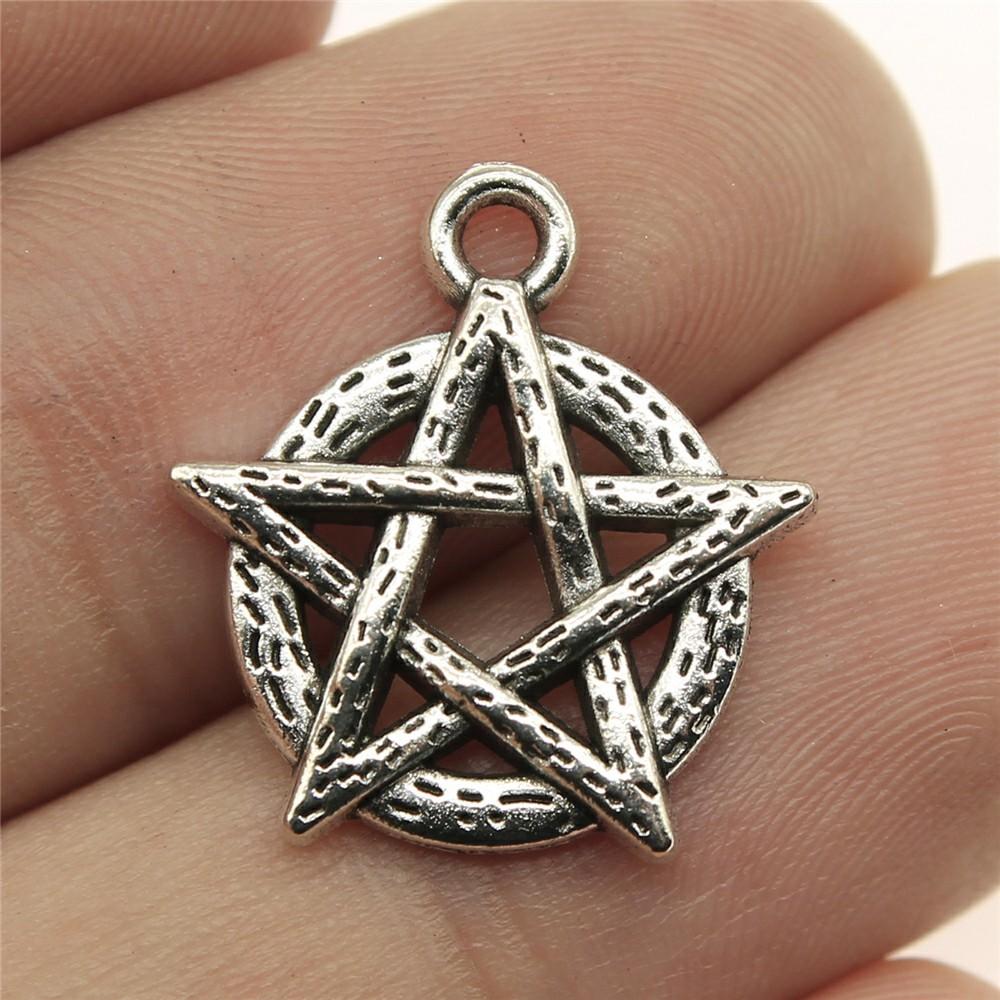 10pcs Charms Witch Star Pentagram Tibetan Bronze Silver Color Pendants Antique Jewelry Making DIY Handmade Craft Pendant
10pcs Charms Witch Star Pentagram Tibetan Bronze Silver Color Pendants Antique Jewelry Making DIY Handmade Craft Pendant