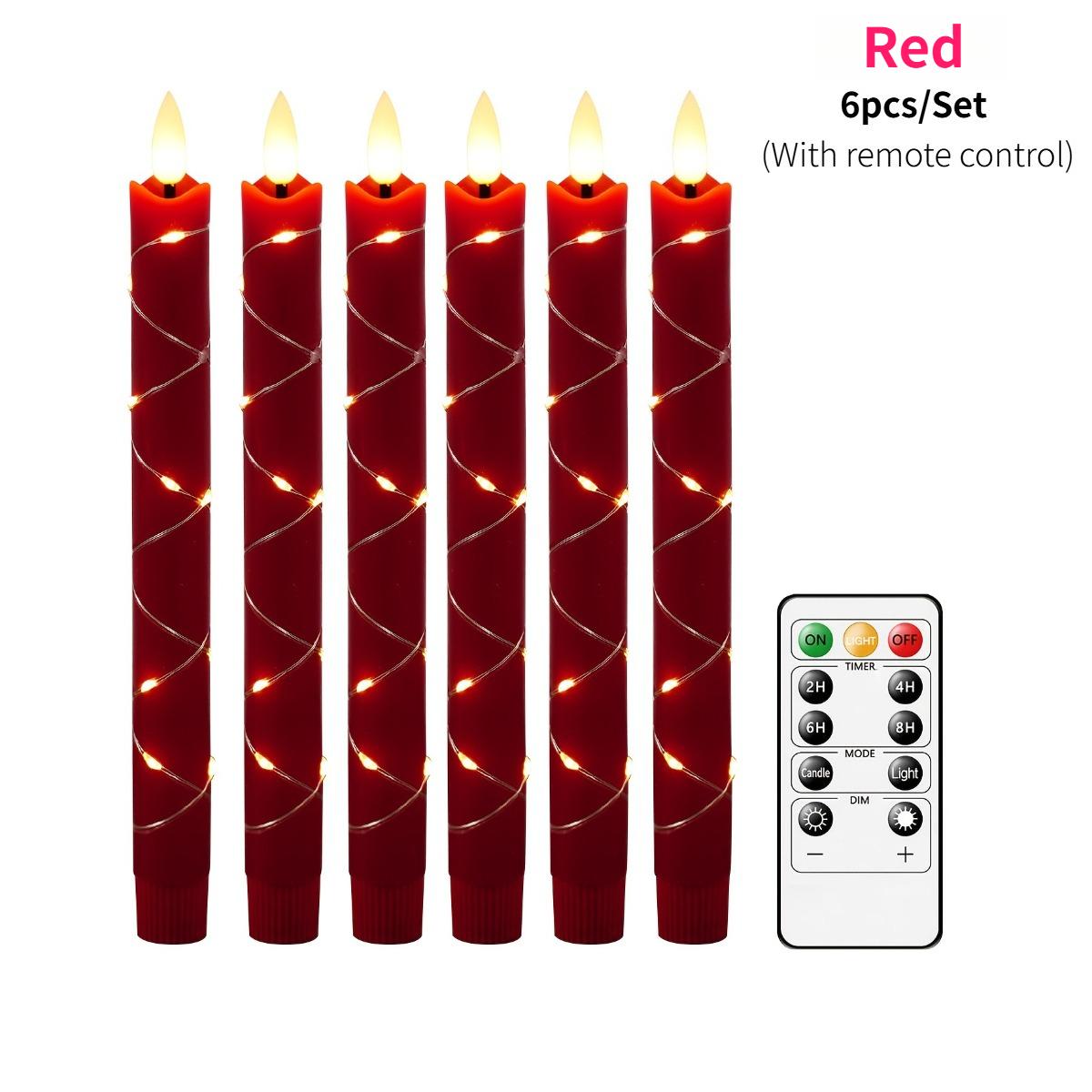 6pcs Flameless Wax-Effect 3D Flickering Candles with Control LED Electronic String Light Candlestick Ambient Lighting Home Decor
6pcs Flameless Wax-Effect 3D Flickering Candles with Control LED Electronic String Light Candlestick Ambient Lighting Home Decor