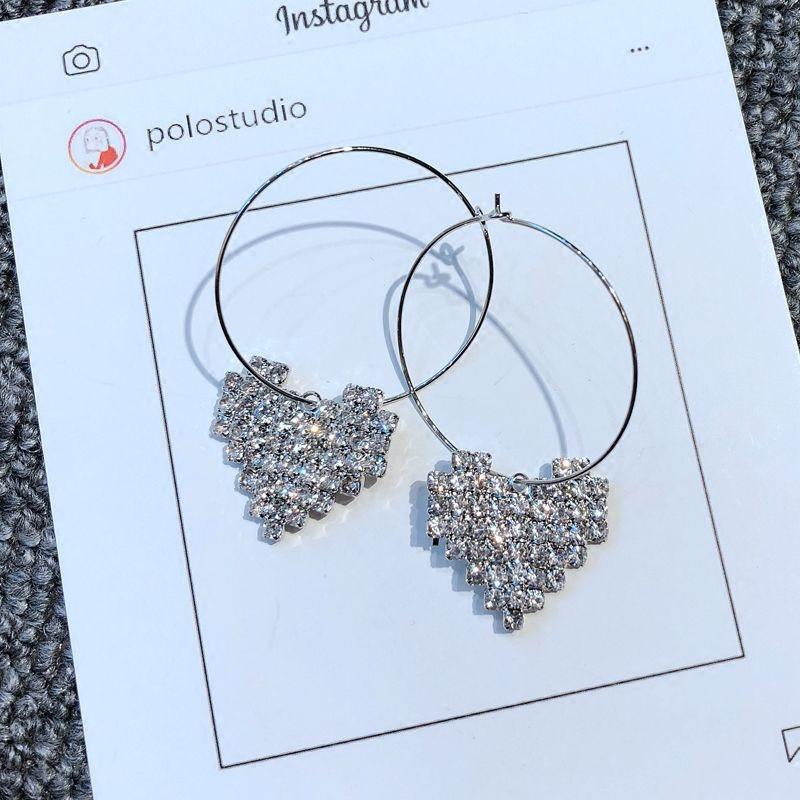 Rhinestone Heart Pendant Earring for Women Copper Color Full Crystal Zircon Wholesale Wedding Party Girlfriend Gift
Rhinestone Heart Pendant Earring for Women Copper Color Full Crystal Zircon Wholesale Wedding Party Girlfriend Gift
