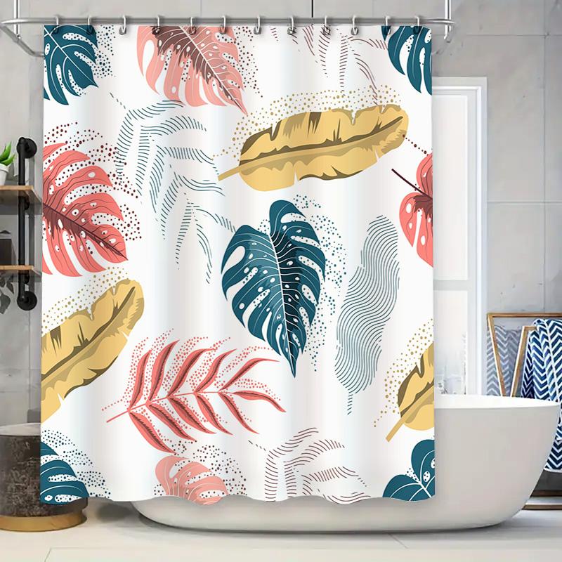Patterned Shower Curtaincolorful Palm Leaves Feathers Decorative Waterproof Bathroom Fabric Curtains For Home Decoration Pink/Go W60H190(CM)-1 Pcs
Patterned Shower Curtaincolorful Palm Leaves Feathers Decorative Waterproof Bathroom Fabric Curtains For Home Decoration Pink/Go W60H190(CM)-1 Pcs