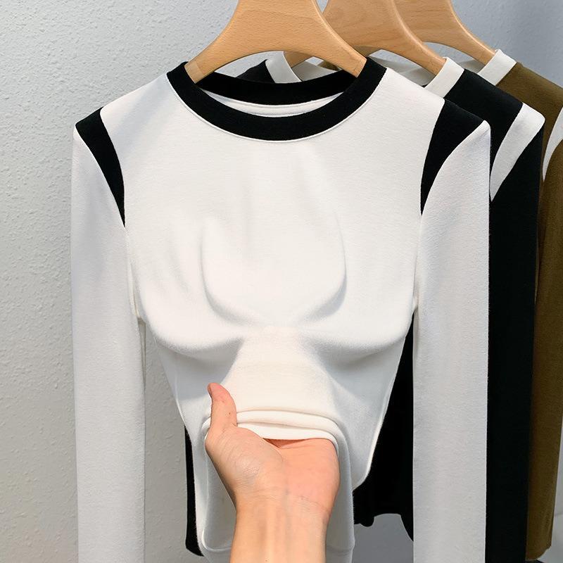 Threaded bottomed shirt women s new women s clothing contrasting color round neck long-sleeved t-shirt waist top M белый
Threaded bottomed shirt women s new women s clothing contrasting color round neck long-sleeved t-shirt waist top M белый