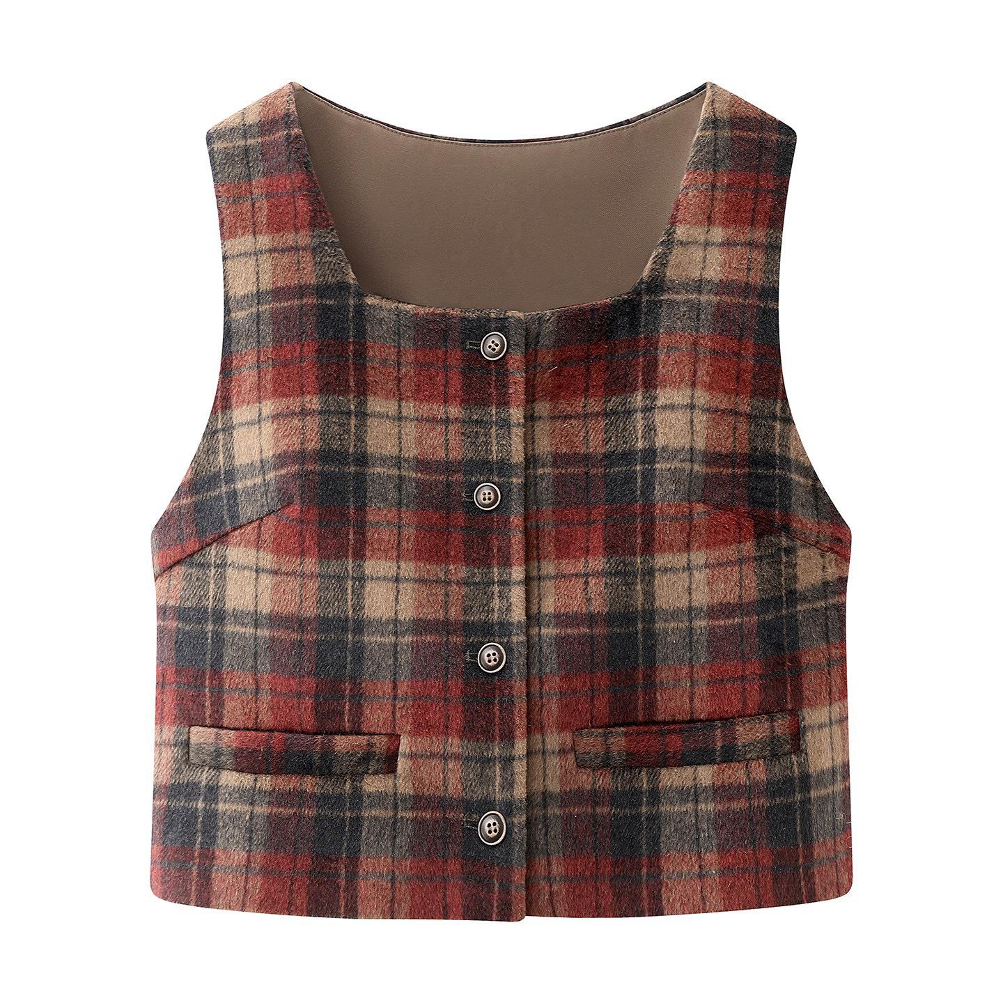 Women s Red Plaid Wool Suit Set - Spring 2026: Vest, Shirt, and Dress Three-Piece Ensemble (A96C023) M
Women s Red Plaid Wool Suit Set - Spring 2026: Vest, Shirt, and Dress Three-Piece Ensemble (A96C023) M