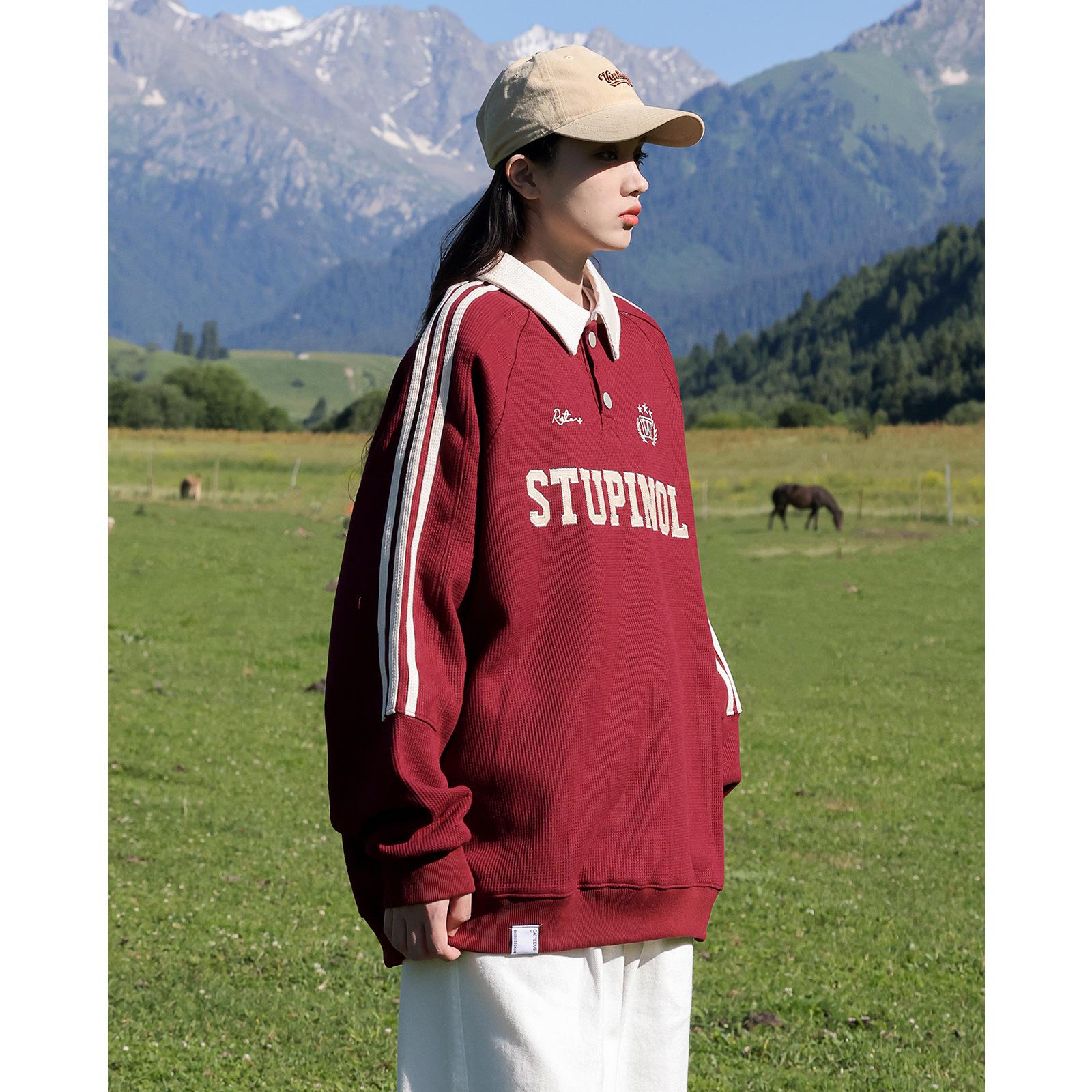 Women s Retro Striped Color Block Pullover Sweatshirt with Letter Embroidery - Casual College Style L (100-125 jin)
Women s Retro Striped Color Block Pullover Sweatshirt with Letter Embroidery - Casual College Style L (100-125 jin)