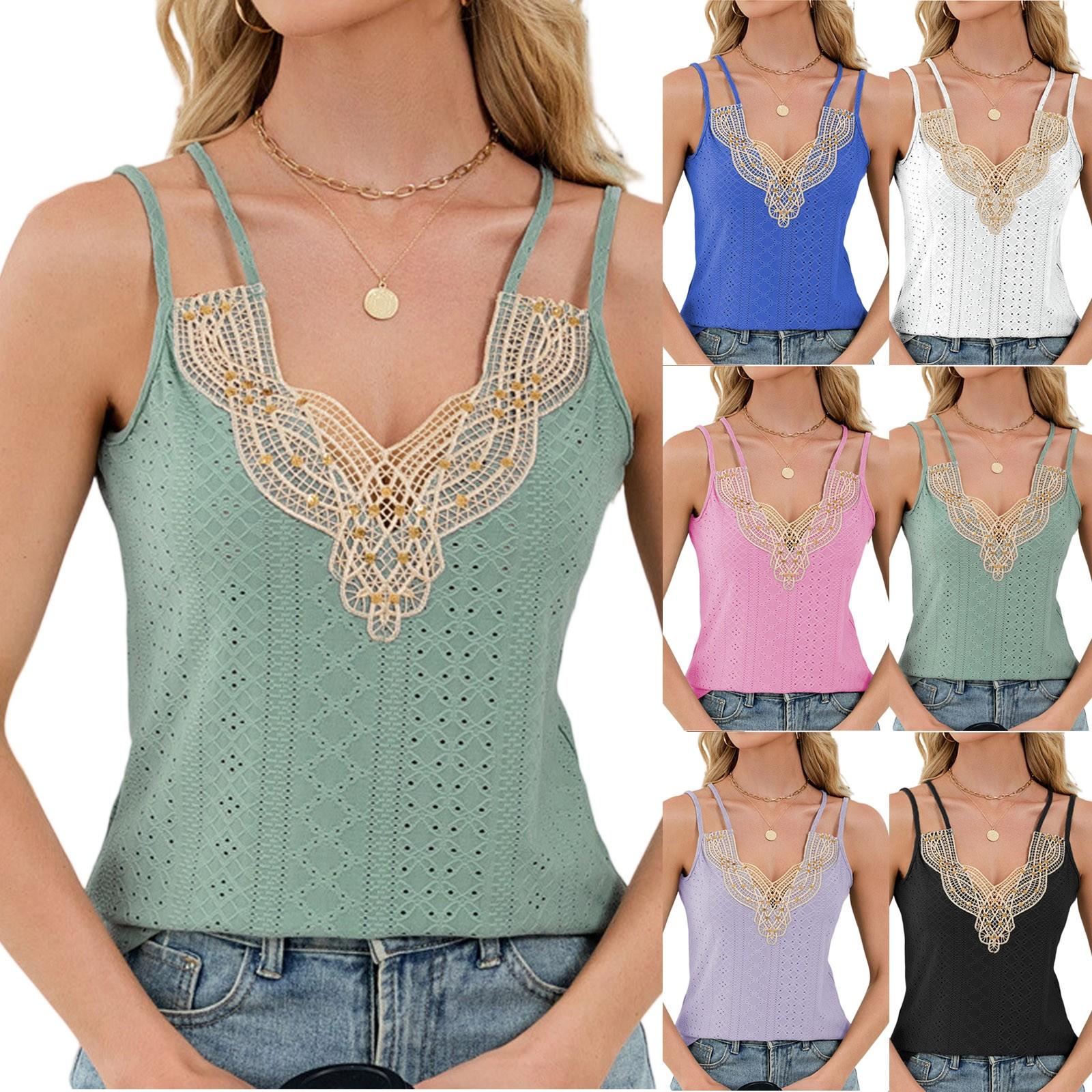 Women s Casual V-Neck Patchwork Lace Hollow Sleeveless Vest Top Sleeveless Vest Top L чёрный
Women s Casual V-Neck Patchwork Lace Hollow Sleeveless Vest Top Sleeveless Vest Top L чёрный