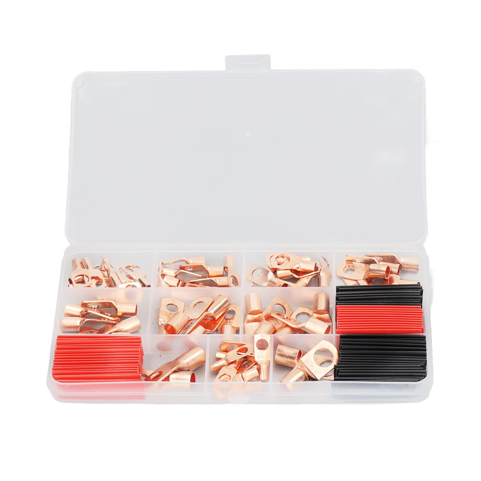 120Pcs Copper Wire Lugs Heat Shrink Kit High Temperature Resistant Tubing Ring Terminal Connectors
120Pcs Copper Wire Lugs Heat Shrink Kit High Temperature Resistant Tubing Ring Terminal Connectors