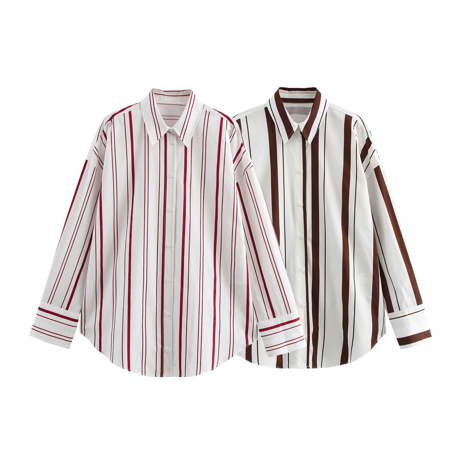 2025 Spring Women s Striped Poplin Shirt - Casual Commuter Style with Simple Lapel Small кавовий
2025 Spring Women s Striped Poplin Shirt - Casual Commuter Style with Simple Lapel Small кавовий