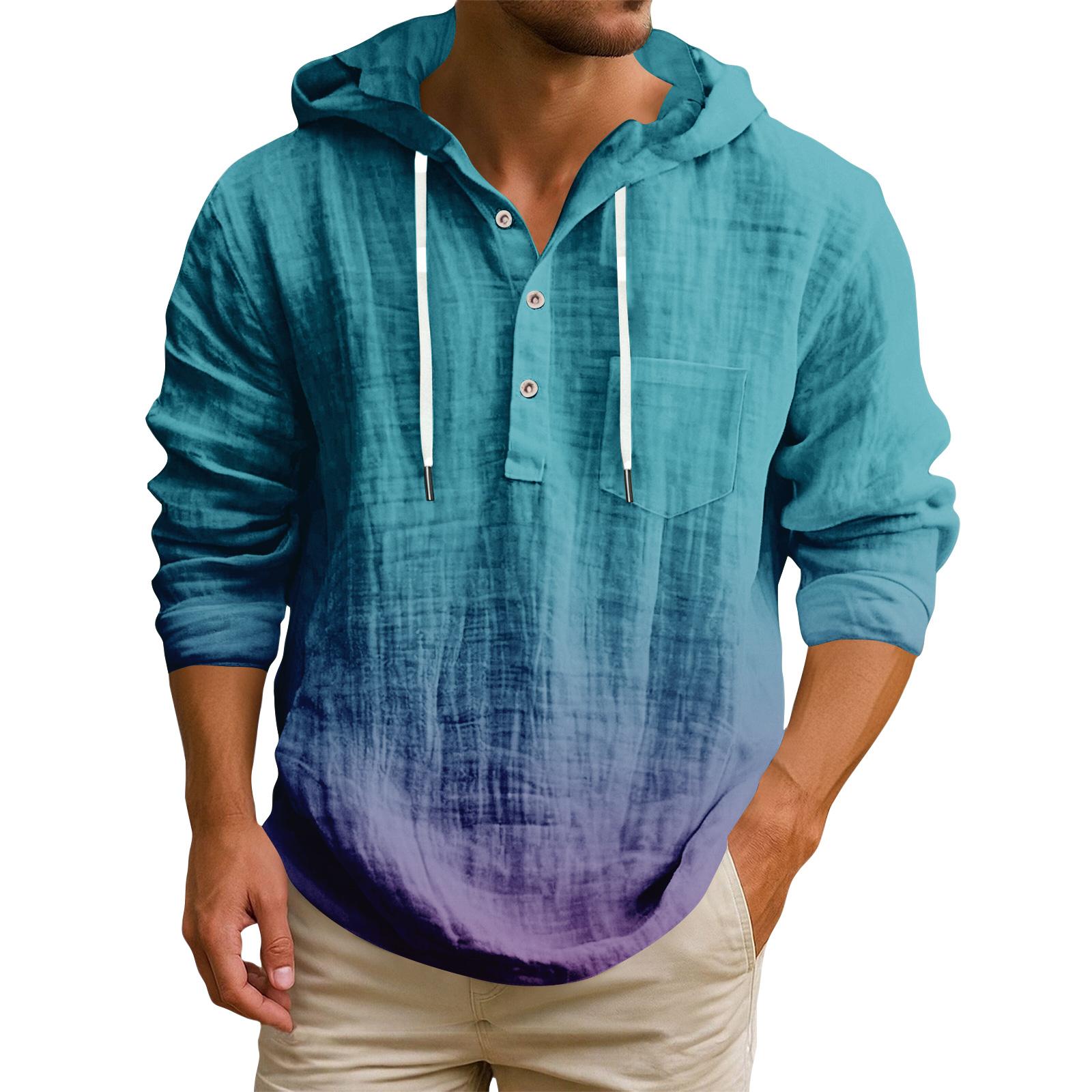 Мужская футболка с капюшоном градиентного цвета из хлопка и льна, мужской повседневный топ с длинным рукавом XL
Мужская футболка с капюшоном градиентного цвета из хлопка и льна, мужской повседневный топ с длинным рукавом XL