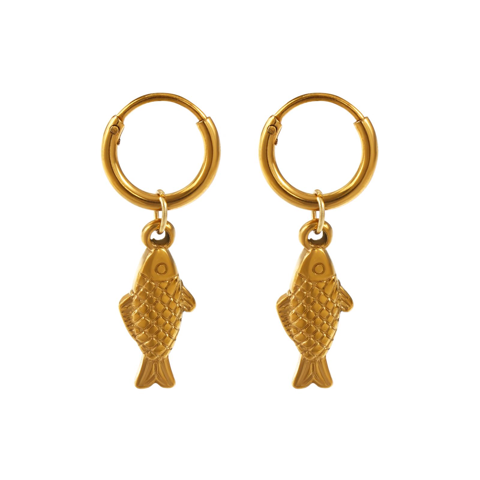1 Pair Stylish Ocean Jewelry Earrings 18K Gold Plated Stainless Steel Fish Animal 3D Hoop Earrings For Women Gift 3.5cm x 1.4cm
1 Pair Stylish Ocean Jewelry Earrings 18K Gold Plated Stainless Steel Fish Animal 3D Hoop Earrings For Women Gift 3.5cm x 1.4cm