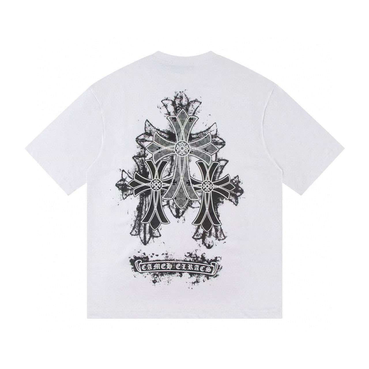 W389 CHROME HEARTS 2025 Summer New High Quality Cotton Round Neck Loose Large Size T-shirt Couple T-shirt XL білий 
W389 CHROME HEARTS 2025 Summer New High Quality Cotton Round Neck Loose Large Size T-shirt Couple T-shirt XL білий
