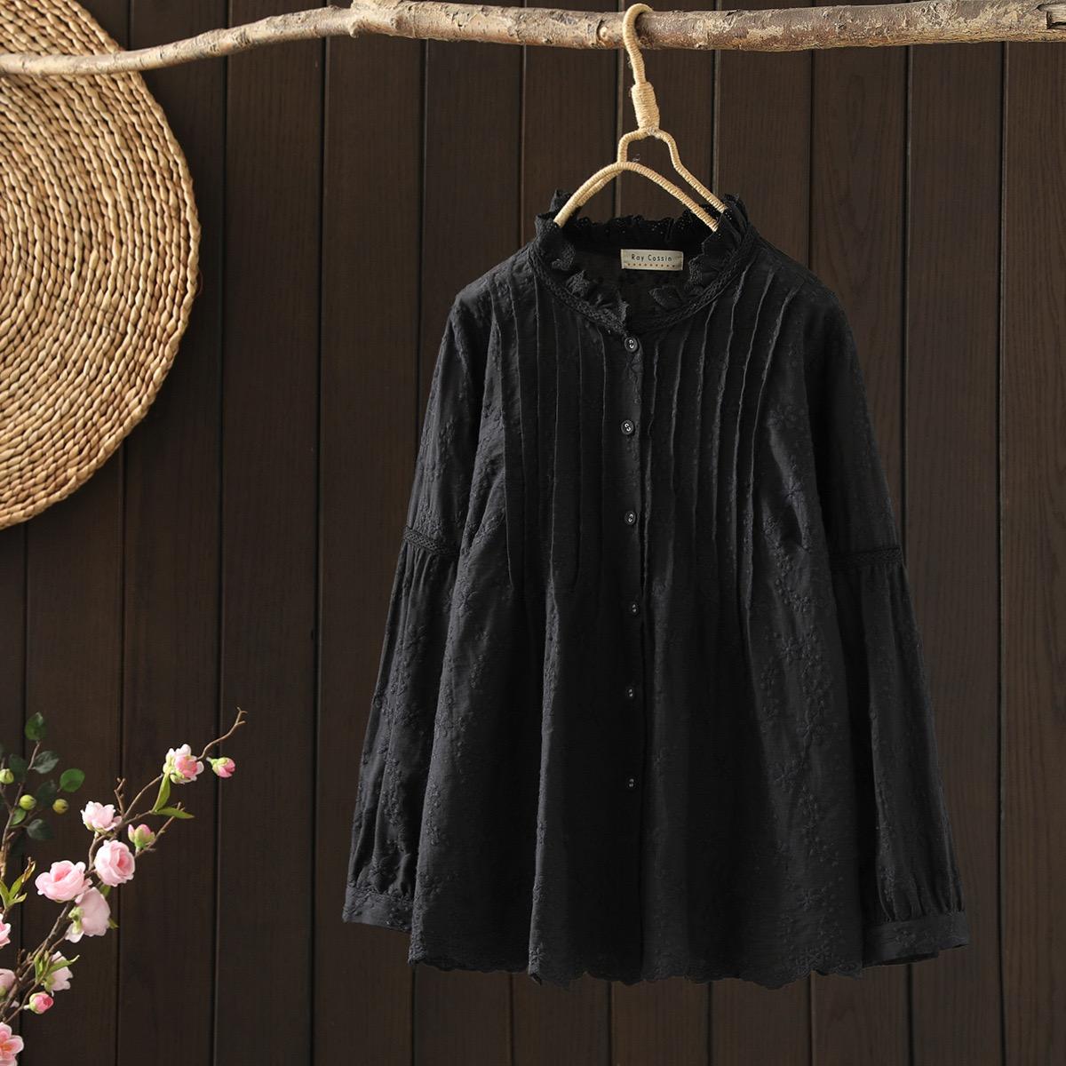 Women s Peasant Blouse Shirt Mori Girl Japan Style Stand Collar Long Sleeve White Beige Black Solid Embroidery Blouses One Size чорний
Women s Peasant Blouse Shirt Mori Girl Japan Style Stand Collar Long Sleeve White Beige Black Solid Embroidery Blouses One Size чорний