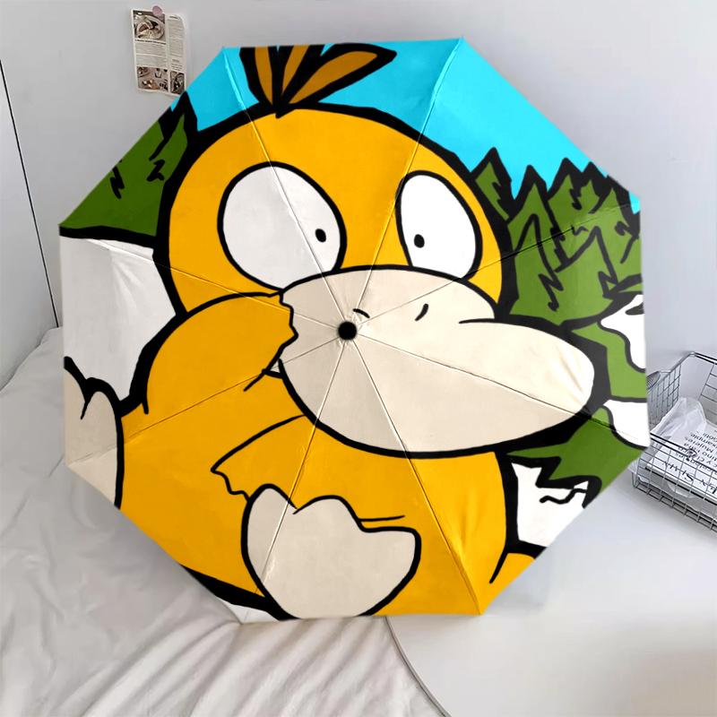 Psyduck Cartoon pattern, automatic folding umbrella, portable and foldable design, 8 ribs, a Christmas or birthday gift.
Psyduck Cartoon pattern, automatic folding umbrella, portable and foldable design, 8 ribs, a Christmas or birthday gift.