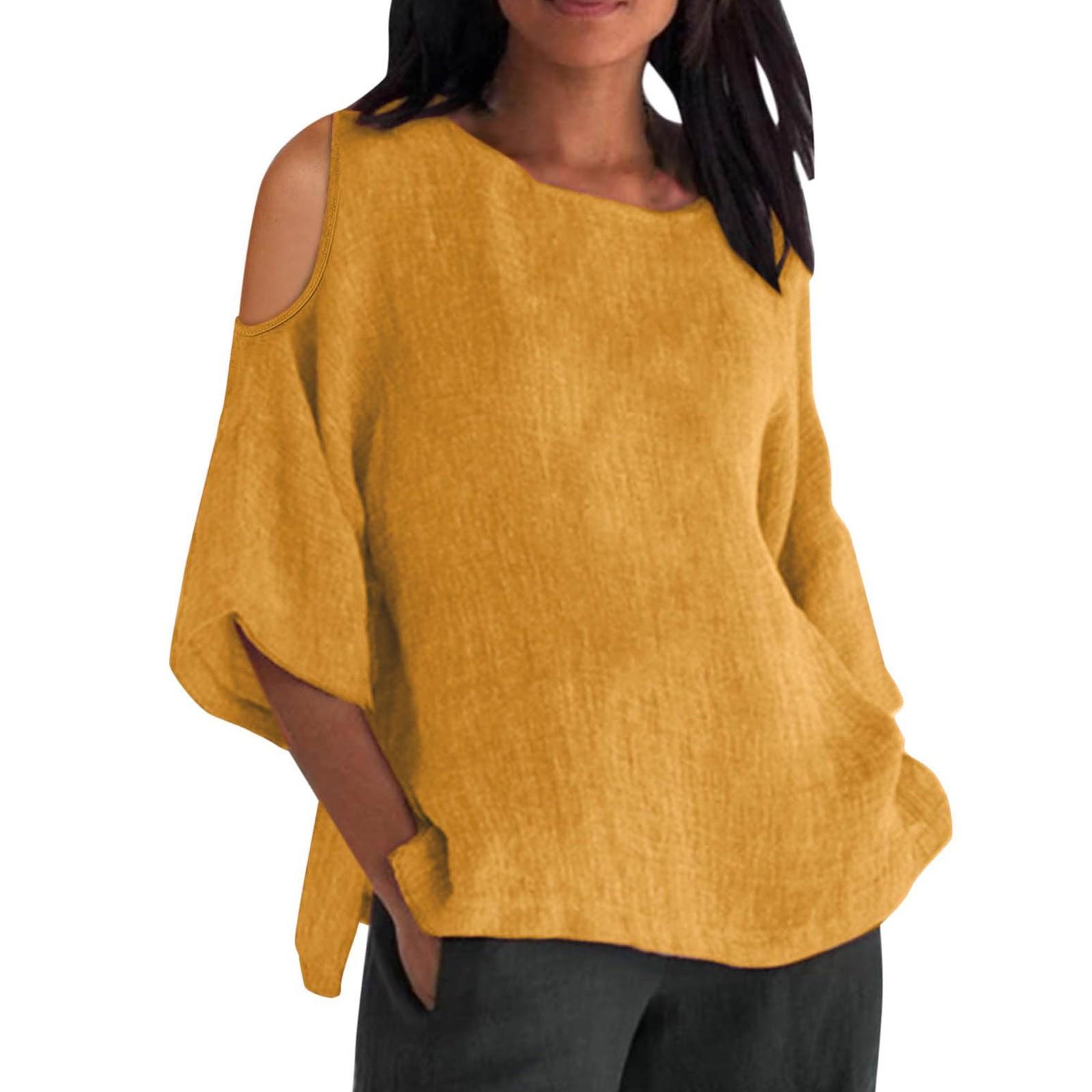 Women s Fashionable Seven Quarter Sleeved Round Neck Color Off Shoulder Loose Casual Shirt Top M помаранчевий
Women s Fashionable Seven Quarter Sleeved Round Neck Color Off Shoulder Loose Casual Shirt Top M помаранчевий