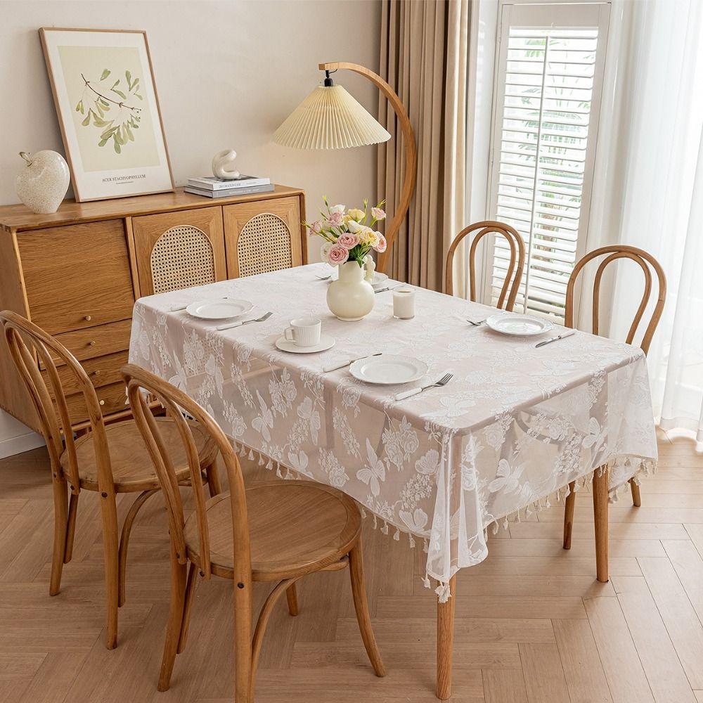 Flower Butterfly Patterned White Lace Tablecloth Embroidered Table Decor Cloth Table Decorations 100*140CM
Flower Butterfly Patterned White Lace Tablecloth Embroidered Table Decor Cloth Table Decorations 100*140CM