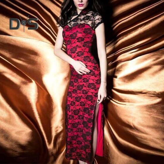 Женский китайский стиль Cheongsam Традиционный винтажный двухслойный кружевной короткий рукав Высокий разрез Длина до щиколотки Slim Fit Лоскутный воротник-стойка Вырез
Женский китайский стиль Cheongsam Традиционный винтажный двухслойный кружевной короткий рукав Высокий разрез Длина до щиколотки Slim Fit Лоскутный воротник-стойка Вырез