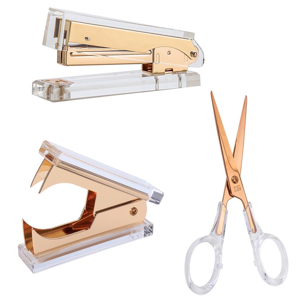 Transparent Acrylic 3-in-1 Set: Stapler + Staple Remover + Scissors Portable Office Desk Organizer Home School Supplies rose gold Staple Remove
Transparent Acrylic 3-in-1 Set: Stapler + Staple Remover + Scissors Portable Office Desk Organizer Home School Supplies rose gold Staple Remove
