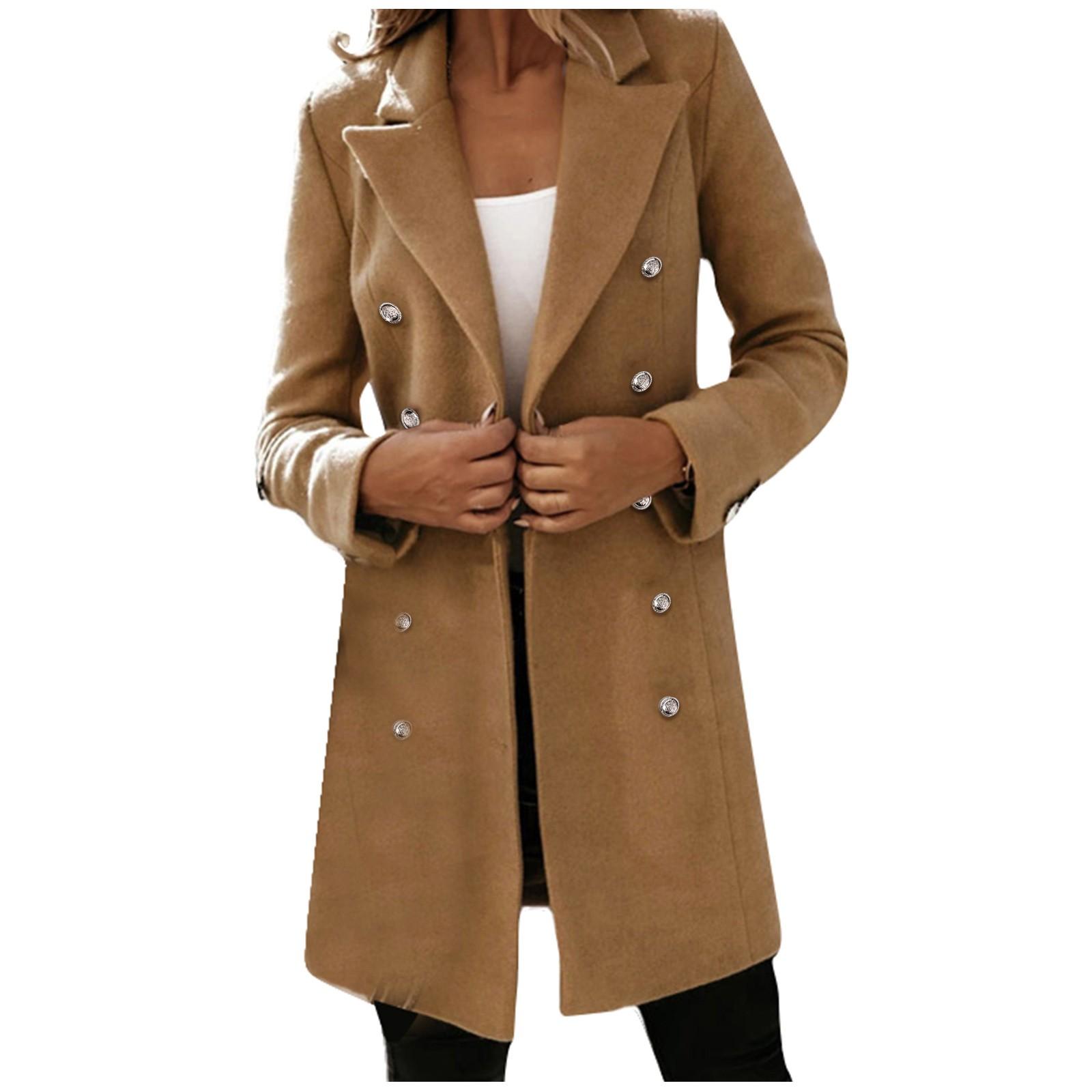 Жіноче модне вовняне пальто з подвійними ґудзиками з довгим рукавом осінь та зима L хакі
Жіноче модне вовняне пальто з подвійними ґудзиками з довгим рукавом осінь та зима L хакі