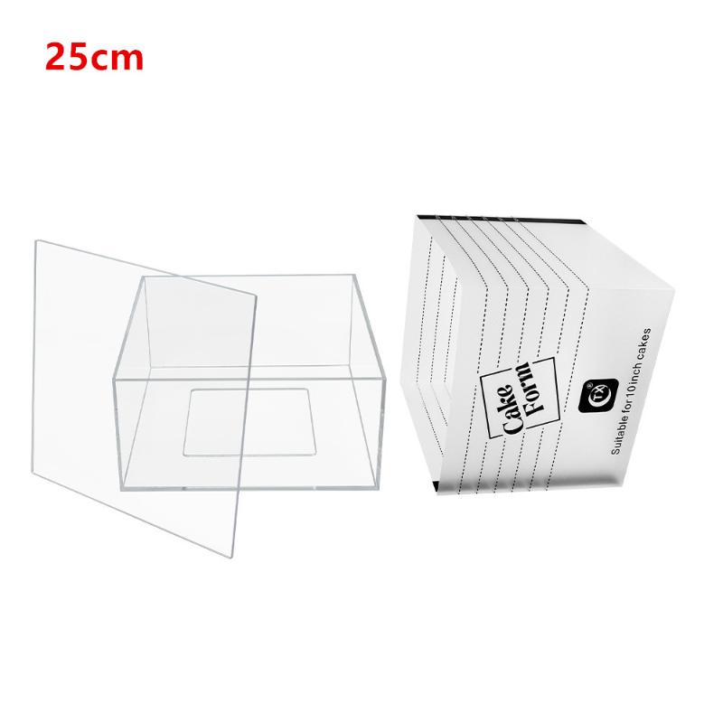 Регулируемая квадратная форма-кольцо для торта, выдвижное кольцо для мусса и выпечки со шкалой, акриловые многоразовые инструменты для выпечки и украшения торта