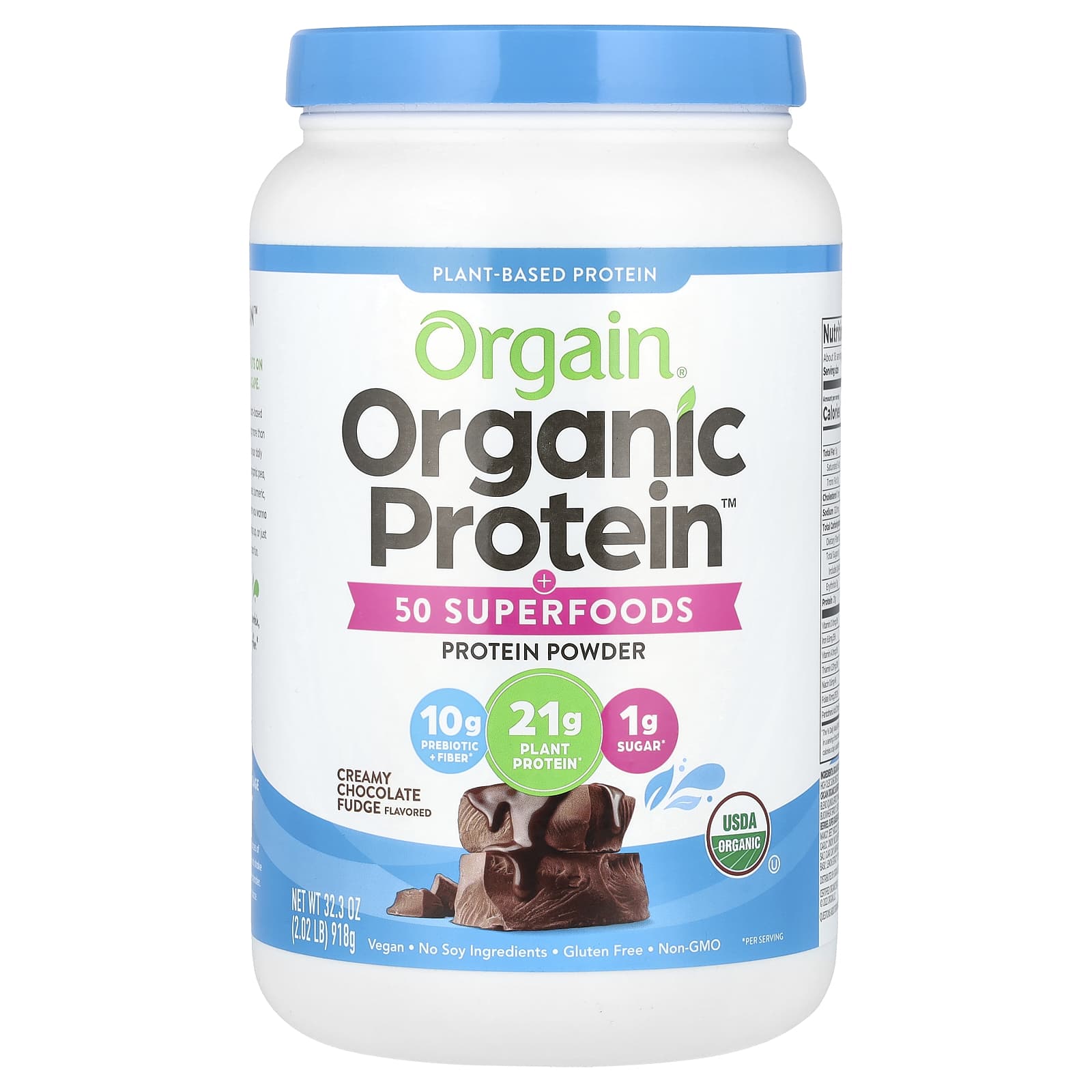 Organic Protein & Superfood Powder, Plant Source, Creamy Chocolate Fudge, 918G (2.02Lbs)
Organic Protein & Superfood Powder, Plant Source, Creamy Chocolate Fudge, 918G (2.02Lbs)