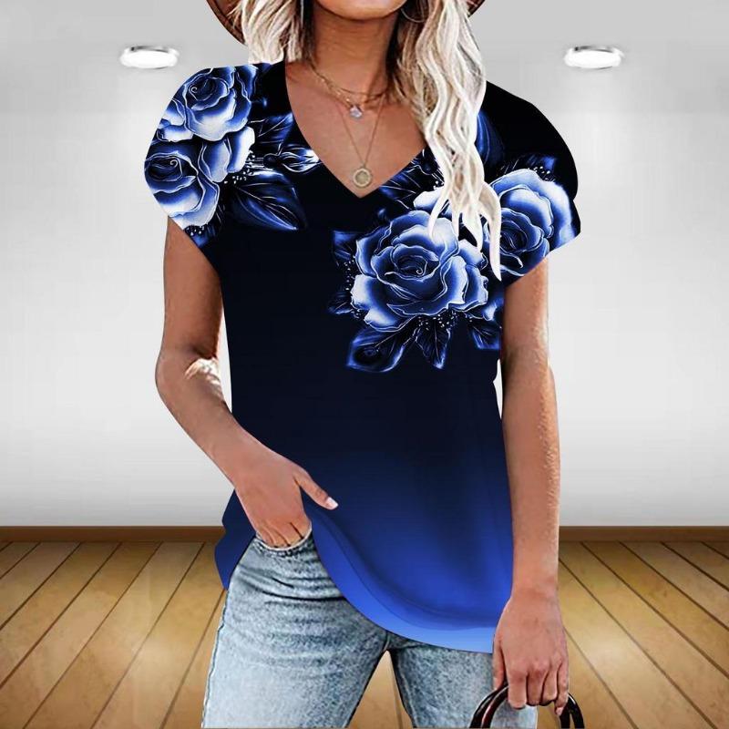 Женская футболка, летняя повседневная модная футболка с коротким рукавом, повседневная футболка с цветным рисунком розы и V-образным вырезом, женская футболка с 3D-принтом, женская одежда 8XL
Женская футболка, летняя повседневная модная футболка с коротким рукавом, повседневная футболка с цветным рисунком розы и V-образным вырезом, женская футболка с 3D-принтом, женская одежда 8XL