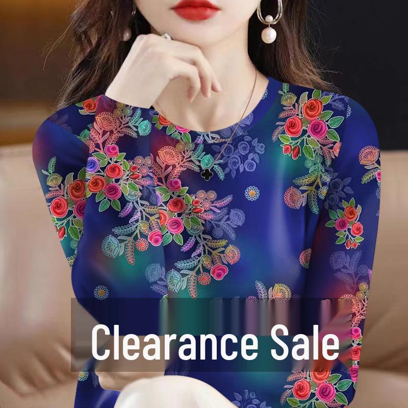 Plus Size Floral Long Sleeve T-shirt - Women s Thin Round Neck Base Layer for Autumn/Winter 3XL (135-150 jin)
Plus Size Floral Long Sleeve T-shirt - Women s Thin Round Neck Base Layer for Autumn/Winter 3XL (135-150 jin)