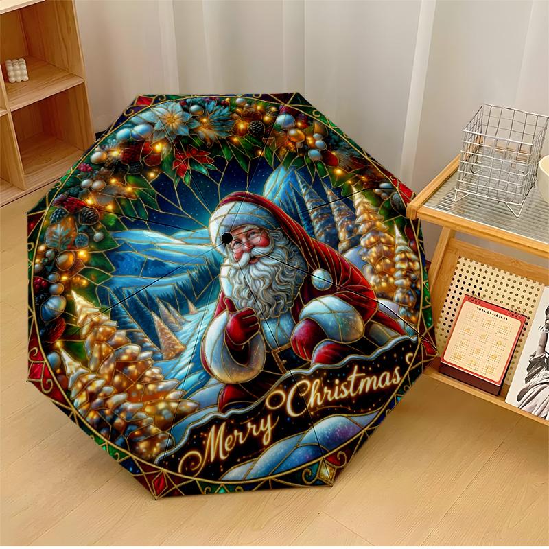 Christmas Stained Glass Decor (2) Printed umbrella windproof folding umbrella portable sun and rain umbrella suitable for gifting
Christmas Stained Glass Decor (2) Printed umbrella windproof folding umbrella portable sun and rain umbrella suitable for gifting
