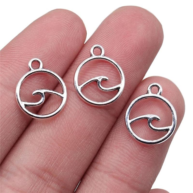 30pcs 14*12mm Antique Silver Color Round Ocean Wave Charms Pendant for DIY Handmade Earrings Jewelry Making
30pcs 14*12mm Antique Silver Color Round Ocean Wave Charms Pendant for DIY Handmade Earrings Jewelry Making