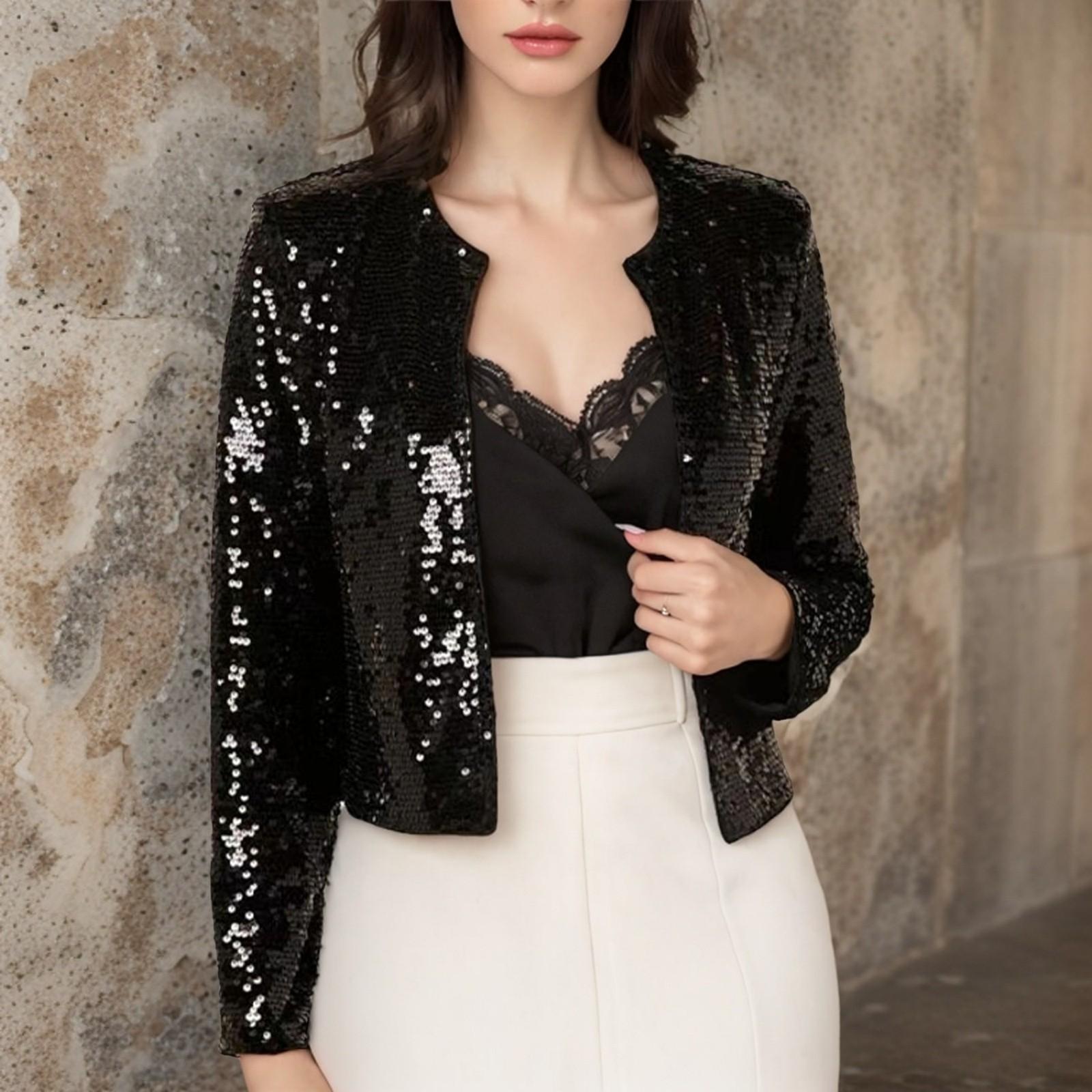 Women’s Crew Neck Long Sleeve Open Front Cardigan Casual Versatile Sequin Jacket Outerwear for Daily Wear XXXL чёрный
Women’s Crew Neck Long Sleeve Open Front Cardigan Casual Versatile Sequin Jacket Outerwear for Daily Wear XXXL чёрный