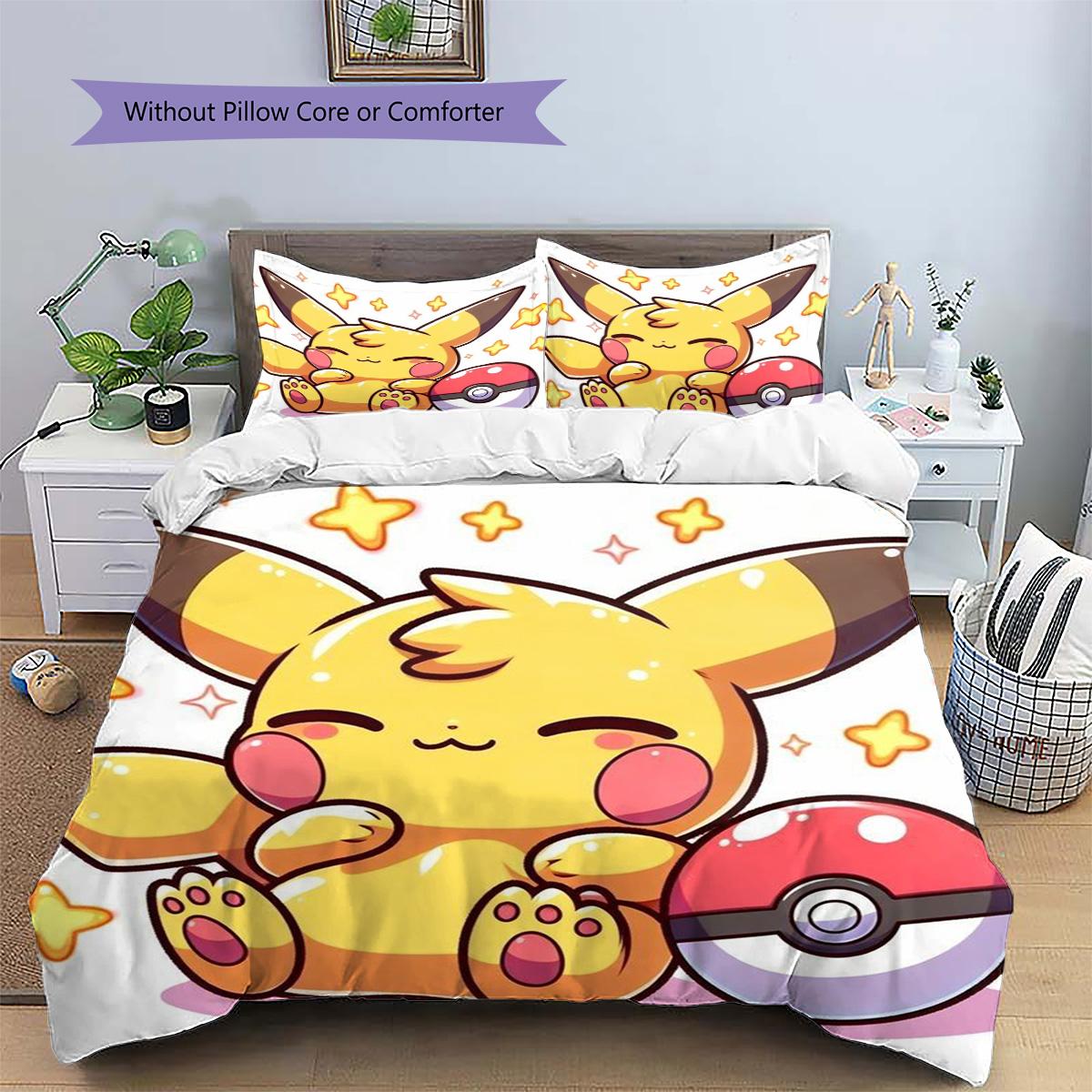 Pikachu Patterned Pillowcase & Duvet Cover Set Anime Culture Themed Bedding for Bedroom Nice Gift for Anime Lovers.-TING 135x200cm
Pikachu Patterned Pillowcase & Duvet Cover Set Anime Culture Themed Bedding for Bedroom Nice Gift for Anime Lovers.-TING 135x200cm