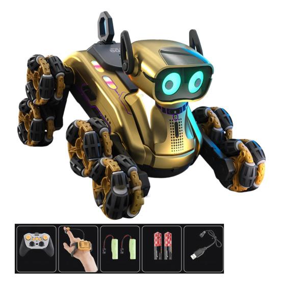 Іграшка-робот-собака на дистанційному керуванні зі світломузикою Інтерактивна механічна собака з датчиком жестів на 8 колесах Розвиваюча дитяча електрична іграшка для цуценят на дистанційному керування. золотистий
Іграшка-робот-собака на дистанційному керуванні зі світломузикою Інтерактивна механічна собака з датчиком жестів на 8 колесах Розвиваюча дитяча електрична іграшка для цуценят на дистанційному керування. золотистий