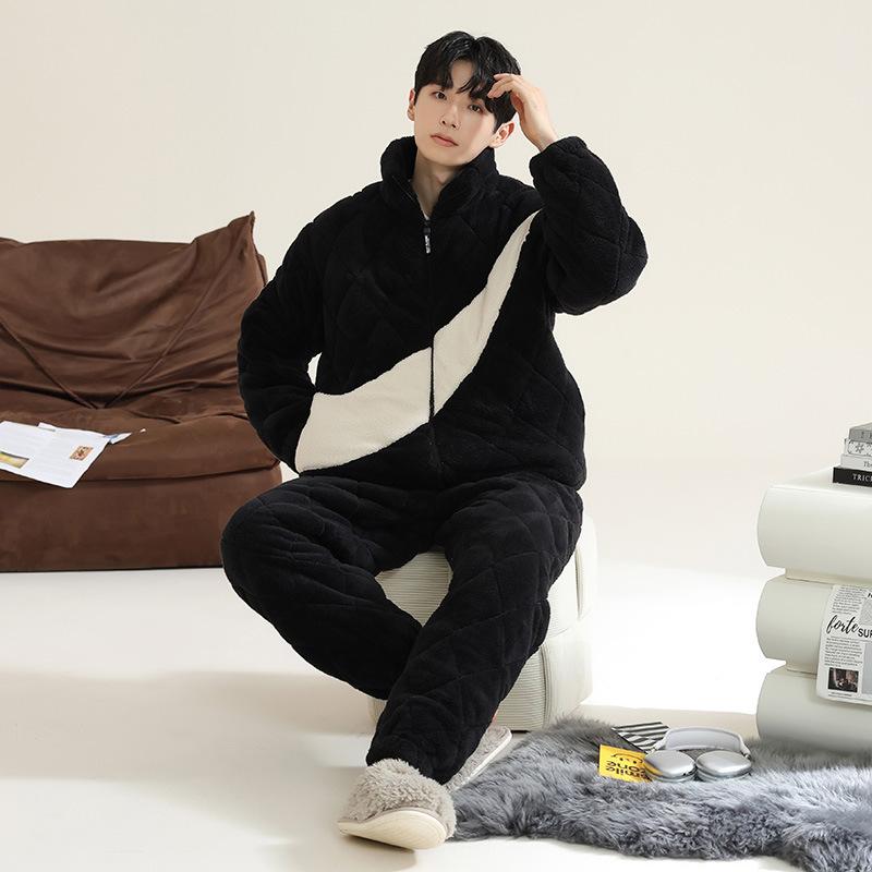 Pajamas Men s Winter Korean Version Plush and Thickened Flannel Cotton Jacket Long Sleeved Zipper Warm Cardigan Set Home Clothing
Pajamas Men s Winter Korean Version Plush and Thickened Flannel Cotton Jacket Long Sleeved Zipper Warm Cardigan Set Home Clothing