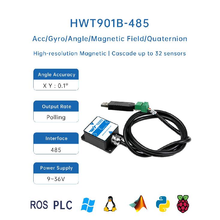 WitMotion WT901 9-осьовий інкліномет Високоточний Acc+Gyro+Кут (XY Точність 0,2°)+Електронний компас з фільтрацією Калмана HWT901B-RS485
WitMotion WT901 9-осьовий інкліномет Високоточний Acc+Gyro+Кут (XY Точність 0,2°)+Електронний компас з фільтрацією Калмана HWT901B-RS485