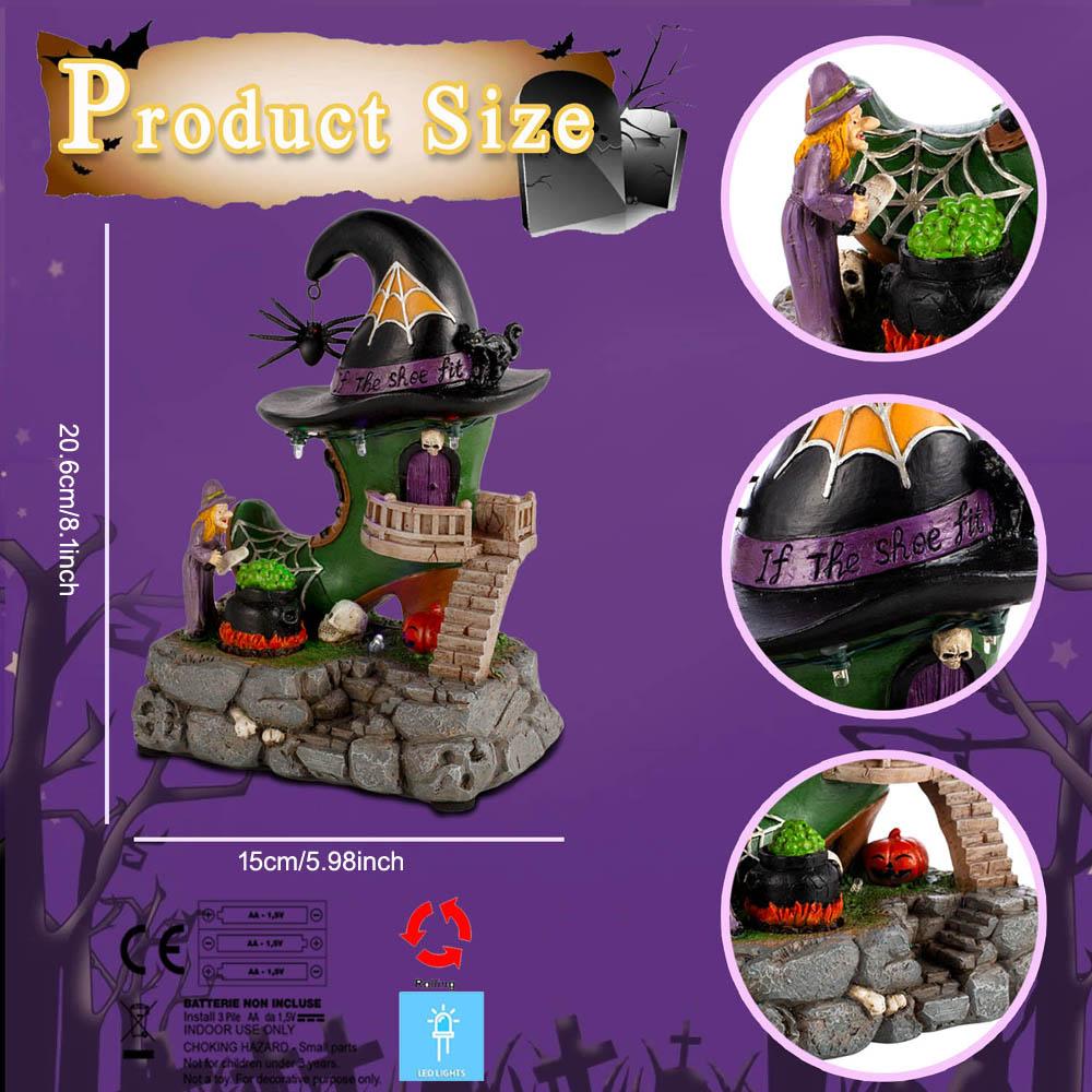 Магазин антикварной обуви ведьмы в стиле Хэллоуина, освещенный дом и вращающийся котел-пузырь с аксессуарами для пауков и светодиодной подсветкой
Магазин антикварной обуви ведьмы в стиле Хэллоуина, освещенный дом и вращающийся котел-пузырь с аксессуарами для пауков и светодиодной подсветкой