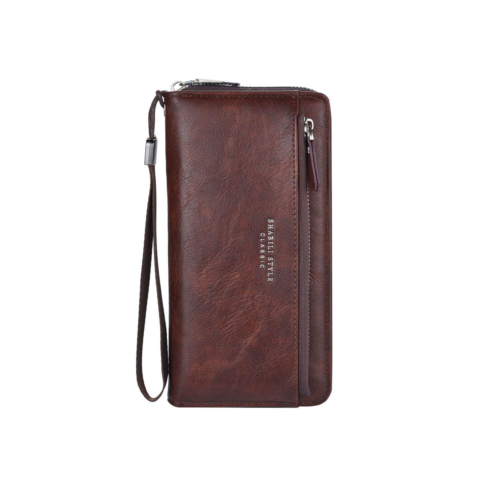 Men s Soft Leather Long Wallet with Card Slot and Zipper колір темно кави
Men s Soft Leather Long Wallet with Card Slot and Zipper колір темно кави