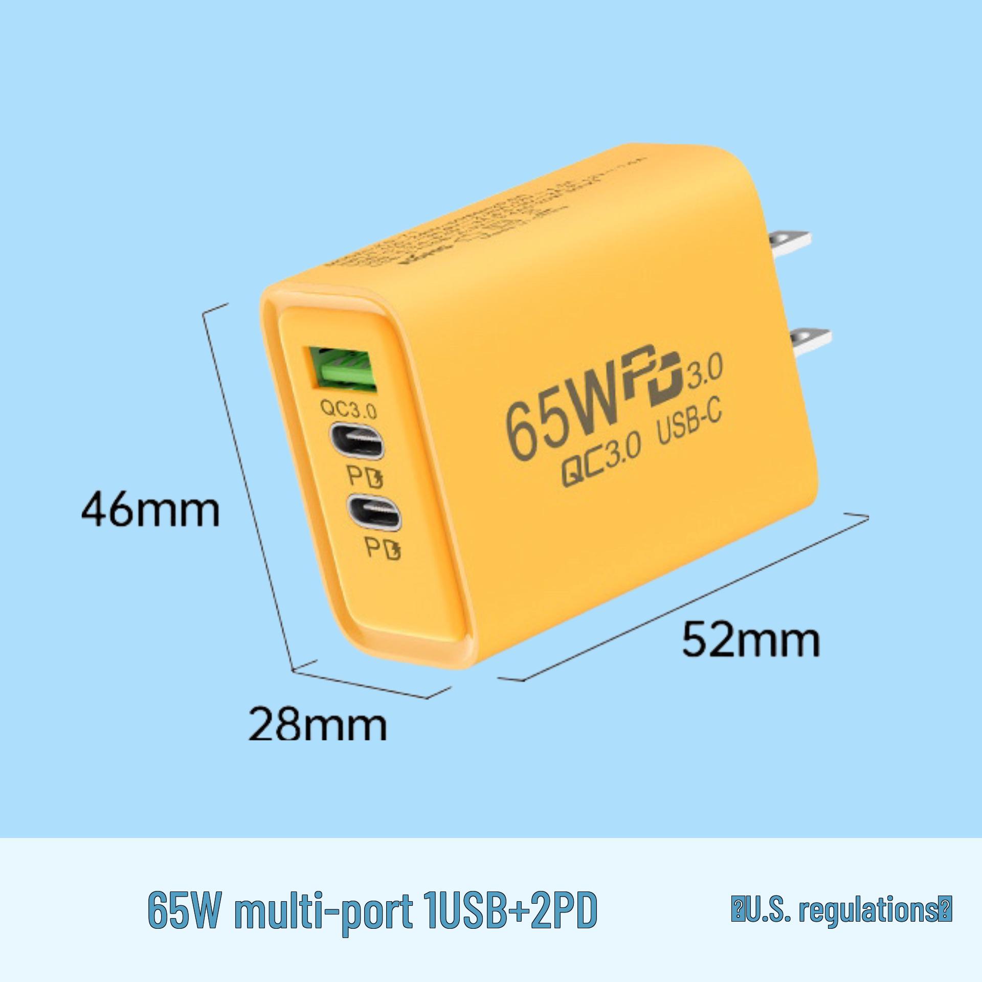 Швидкий зарядний пристрій PD65W з 4 портами USB та 2 портами Type-C, сумісний з телефонами Apple та Huawei. 65W Triple Port Dual PD + 1 USB US Version
Швидкий зарядний пристрій PD65W з 4 портами USB та 2 портами Type-C, сумісний з телефонами Apple та Huawei. 65W Triple Port Dual PD + 1 USB US Version