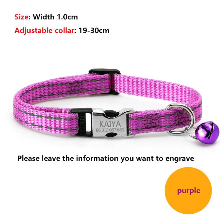 Personalized Customized ID Cat Collar, Adjustable Pet Collar Nylon Reflective Prevent Loss Design for Cats and Puppy Accessories фиолетовый
Personalized Customized ID Cat Collar, Adjustable Pet Collar Nylon Reflective Prevent Loss Design for Cats and Puppy Accessories фиолетовый