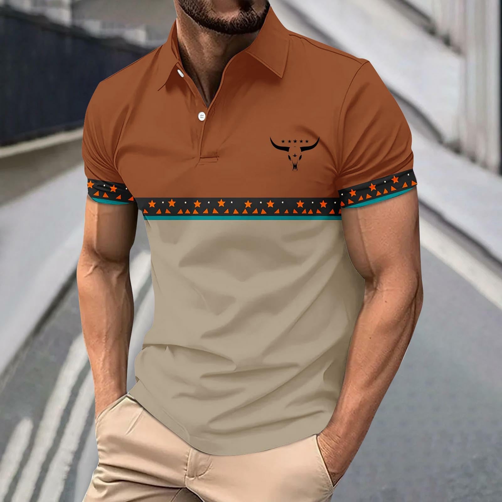 Men s Short Sleeve Polo Shirt with Bull Print and Star Pattern Casual Button Down Top for Everyday Wear XXXL
Men s Short Sleeve Polo Shirt with Bull Print and Star Pattern Casual Button Down Top for Everyday Wear XXXL