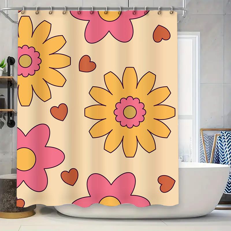 Colorful Flower Shower Curtainmodern Bathroom Decor For Home Kitchen Waterproof Fabric With Pink Red Yellow Hearts Design W60H190(CM)-1 Pcs
Colorful Flower Shower Curtainmodern Bathroom Decor For Home Kitchen Waterproof Fabric With Pink Red Yellow Hearts Design W60H190(CM)-1 Pcs