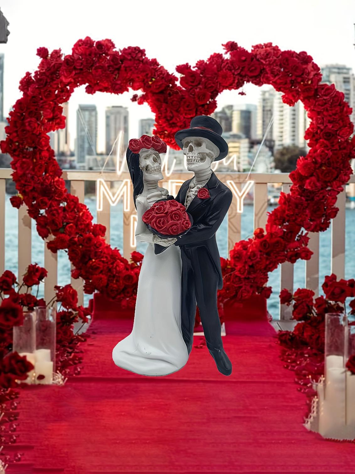 Фигурка скелета из смолы, распродажа, украшение на Хэллоуин, готические влюбленные, романтическая фигурка жениха и невесты, свадебная статуэтка, юбилей