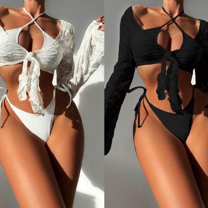 New European-American Sexy Off-Shoulder Lace-Up Bikini Three-Piece Swimsuit Set Small білий
New European-American Sexy Off-Shoulder Lace-Up Bikini Three-Piece Swimsuit Set Small білий