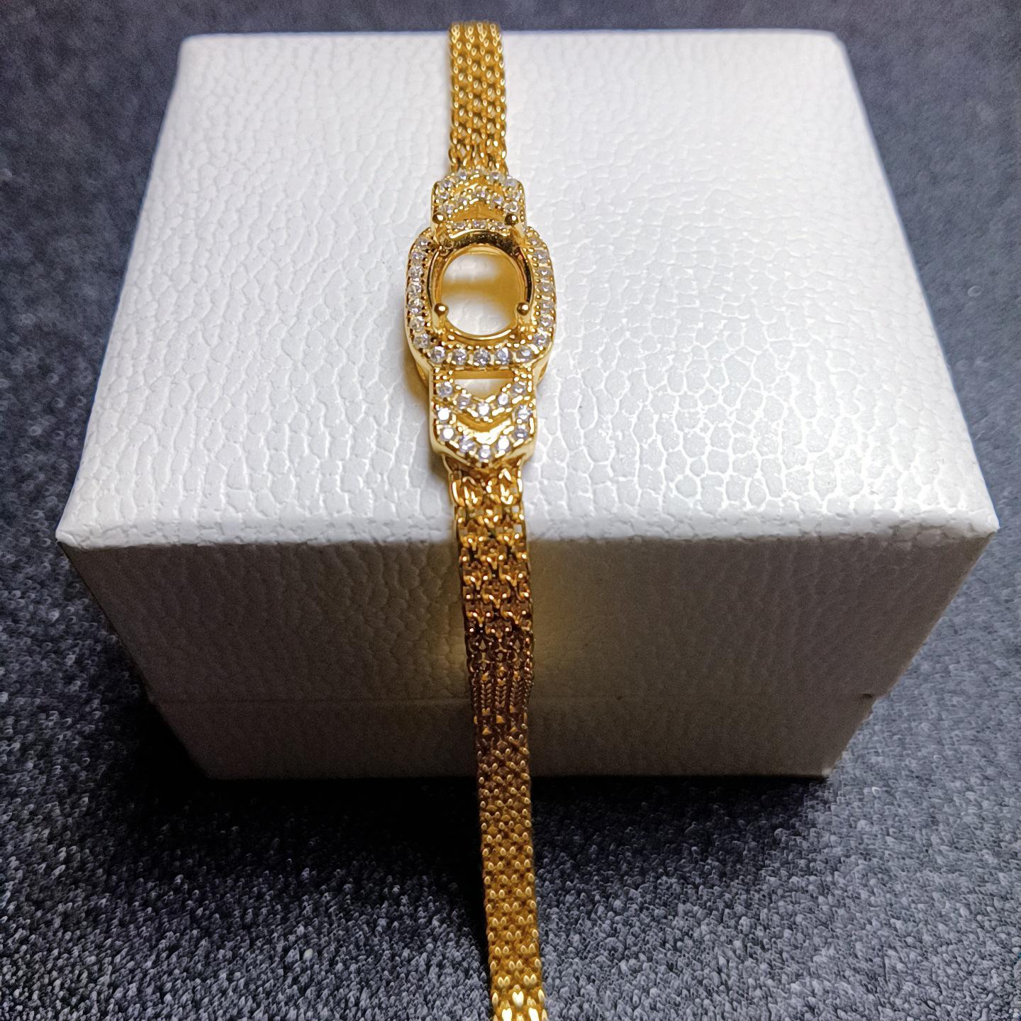 Atmospheric S925 Silver Oval 6x8mm Rhodium-Plated Bracelet in Rose Gold and Silver Settings Rose Silver Oval Setting 6x8mm
Atmospheric S925 Silver Oval 6x8mm Rhodium-Plated Bracelet in Rose Gold and Silver Settings Rose Silver Oval Setting 6x8mm
