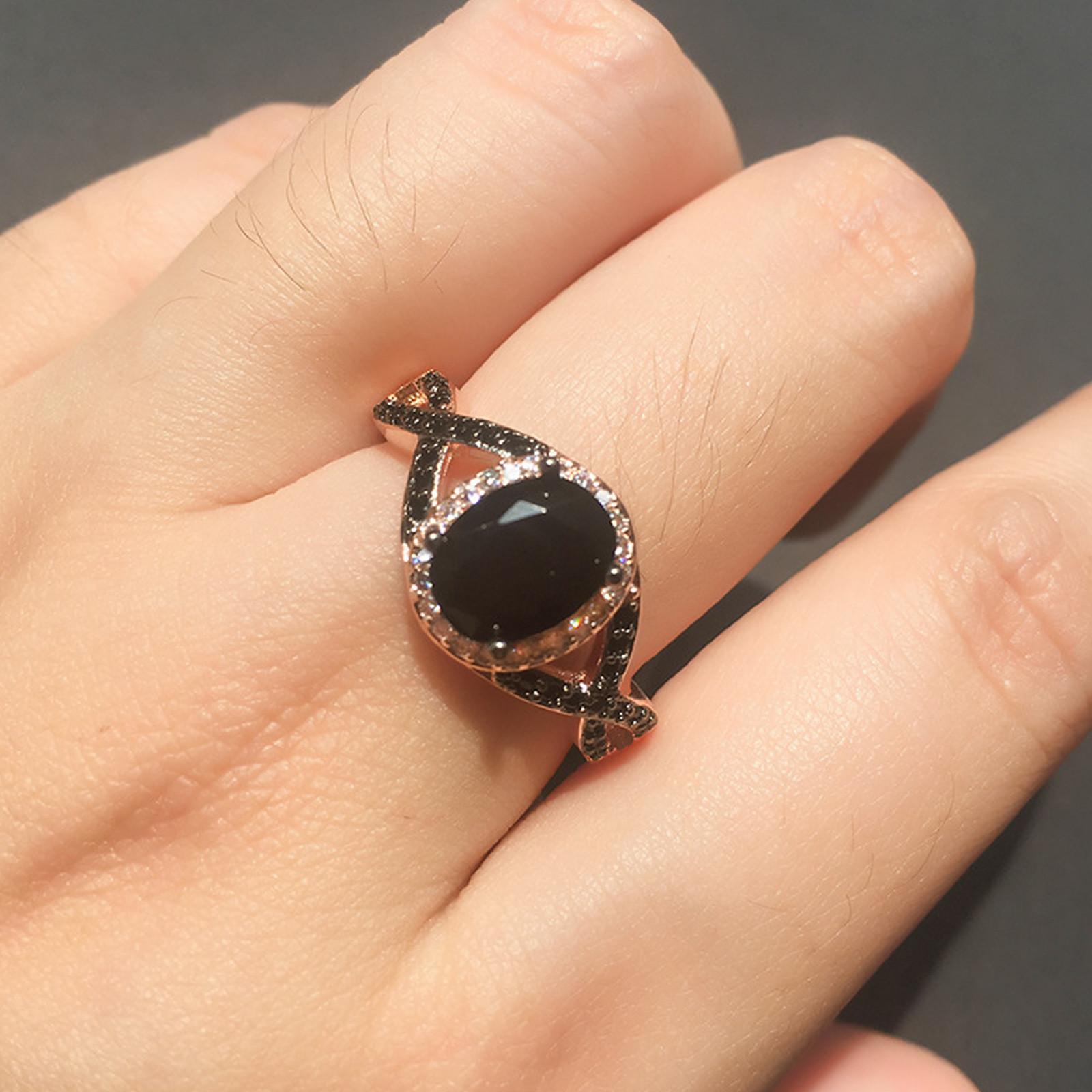 Vintage Elegant Black Elliptical Zircon Ring 9 чорний
Vintage Elegant Black Elliptical Zircon Ring 9 чорний