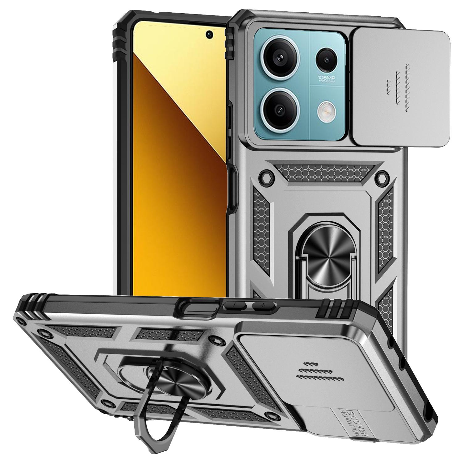 For Xiaomi Redmi Note 13 5G Case Car Mount Kickstand PC+TPU Phone Cover Slide Lens Protection Silver
For Xiaomi Redmi Note 13 5G Case Car Mount Kickstand PC+TPU Phone Cover Slide Lens Protection Silver