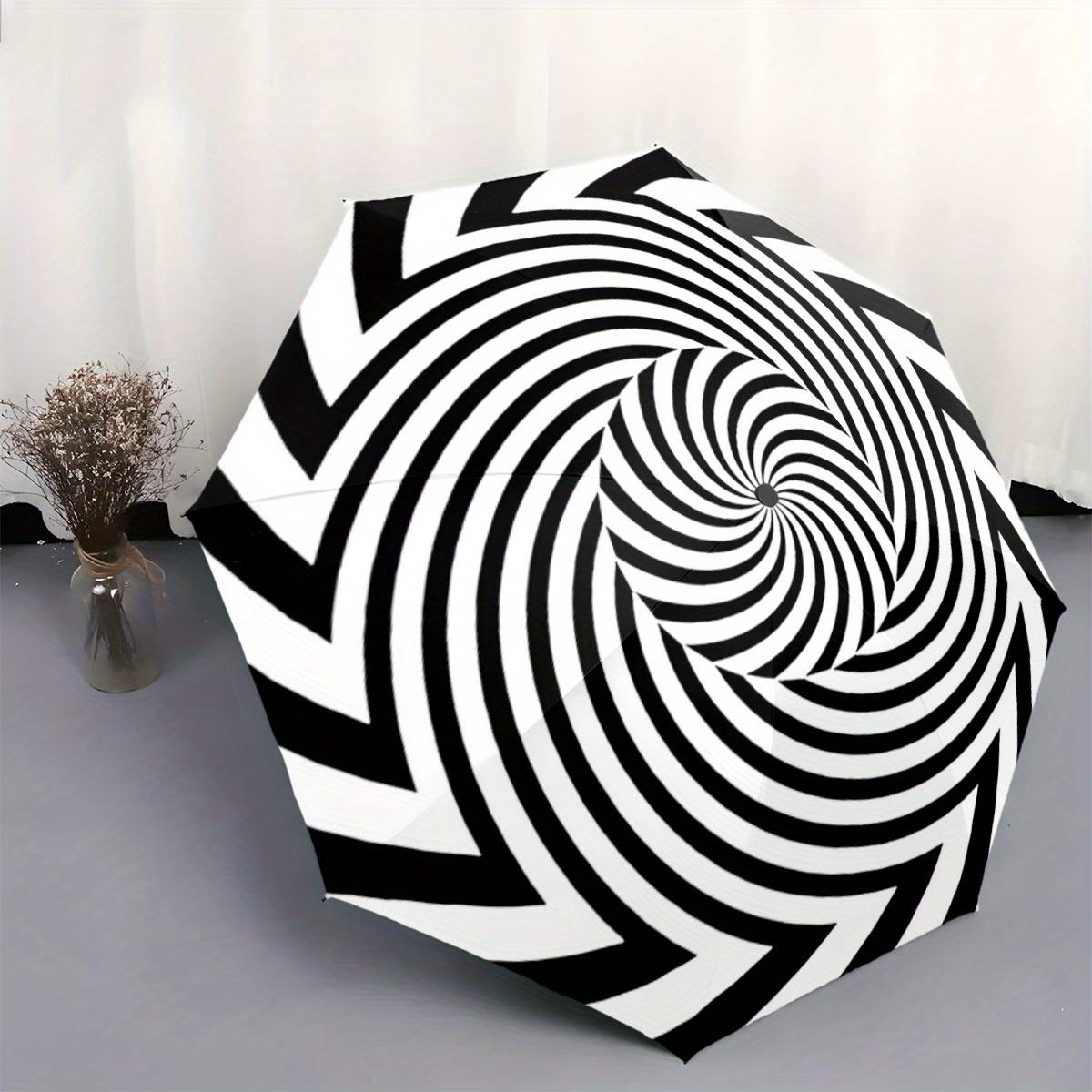 Automatic Folding Umbrella with Spiral Black-and-White Optical Illusion Design - Portable Collapsible Lightweight Durable Fram
Automatic Folding Umbrella with Spiral Black-and-White Optical Illusion Design - Portable Collapsible Lightweight Durable Fram