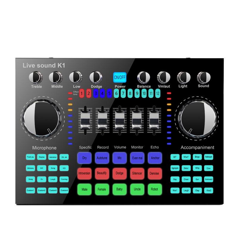 K1 Bluetooth USB Sound Card & K-song Microphone Set for Mobile & Computer Recording
K1 Bluetooth USB Sound Card & K-song Microphone Set for Mobile & Computer Recording