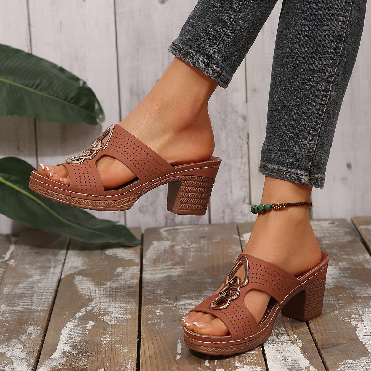 Summer Fashion Women Slip on Platform Peep Toe Plus Size Shoes for Women 36-43 High Heel Sandals Casual Women Slippers 43 темно-коричневого кольору
Summer Fashion Women Slip on Platform Peep Toe Plus Size Shoes for Women 36-43 High Heel Sandals Casual Women Slippers 43 темно-коричневого кольору