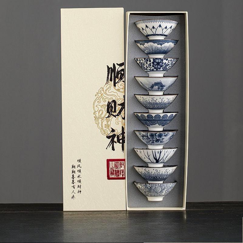 10pcs Blue and White Porcelain Tea Cup Ceramic Kung Fu Tea Cup Chinese Style Bamboo Hat Tea Cup Kung Fu Teaset Gift Box Set 70ml 10pcs
10pcs Blue and White Porcelain Tea Cup Ceramic Kung Fu Tea Cup Chinese Style Bamboo Hat Tea Cup Kung Fu Teaset Gift Box Set 70ml 10pcs