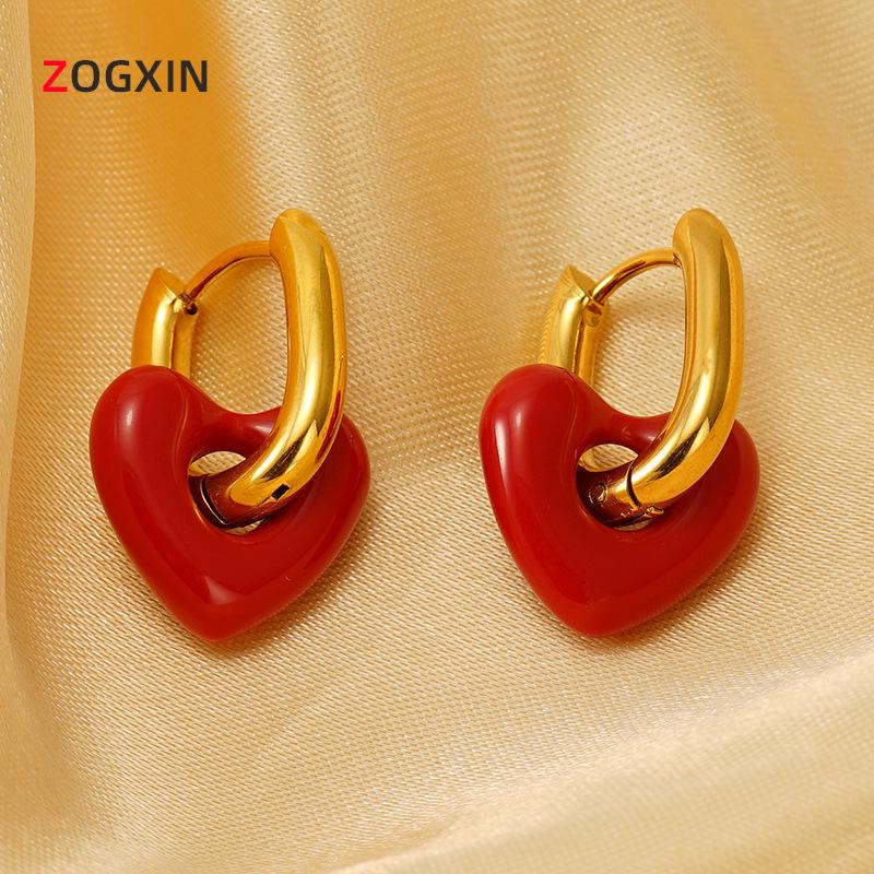 European & American Retro Heart Earrings - Women s Enamel Glaze U-shaped Detachable Design. 18K
European & American Retro Heart Earrings - Women s Enamel Glaze U-shaped Detachable Design. 18K